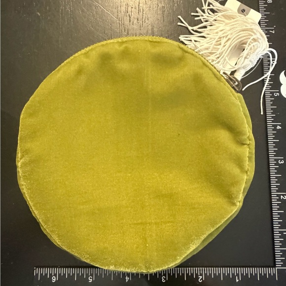 Anthropologie Olive Velvet Floral Monogram Ornament - Green & Pink - Picture 2 of 2